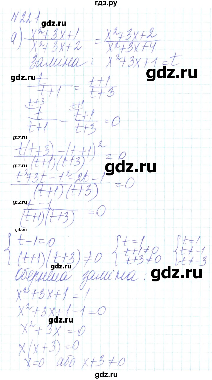 ГДЗ по алгебре 8 класс Кравчук   вправа - 221, Решебник