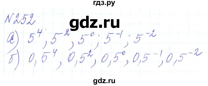 ГДЗ по алгебре 8 класс Кравчук   вправа - 252, Решебник
