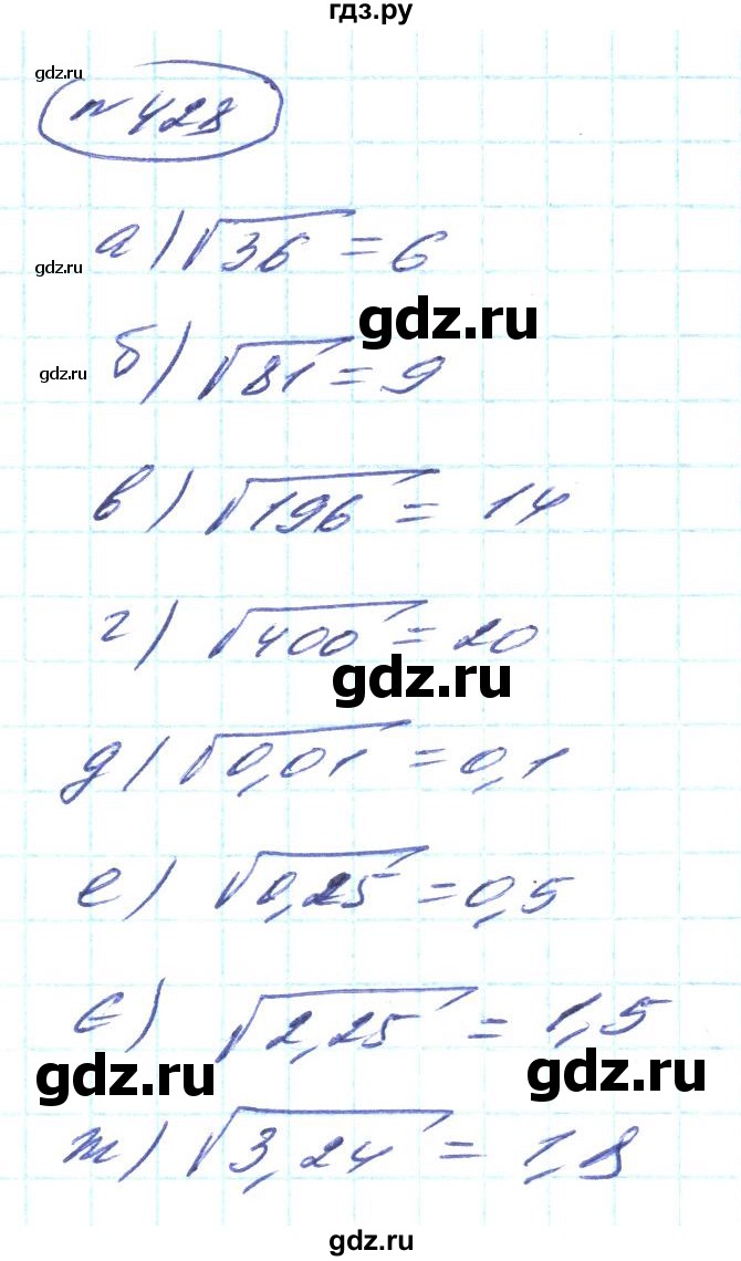 ГДЗ по алгебре 8 класс Кравчук   вправа - 428, Решебник