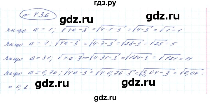 ГДЗ по алгебре 8 класс Кравчук   вправа - 436, Решебник