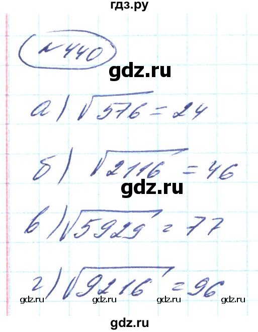 ГДЗ по алгебре 8 класс Кравчук   вправа - 440, Решебник