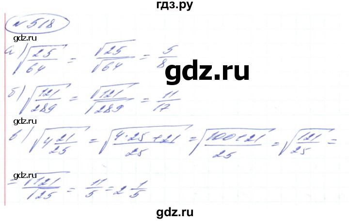 ГДЗ по алгебре 8 класс Кравчук   вправа - 518, Решебник