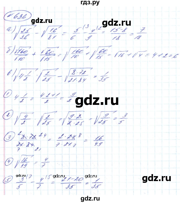 ГДЗ по алгебре 8 класс Кравчук   вправа - 636, Решебник
