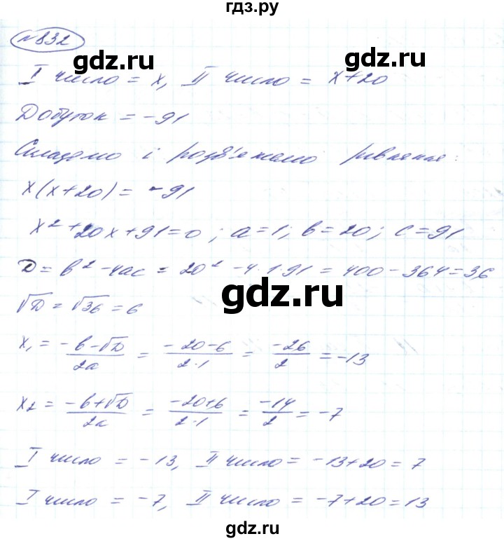ГДЗ по алгебре 8 класс Кравчук   вправа - 832, Решебник