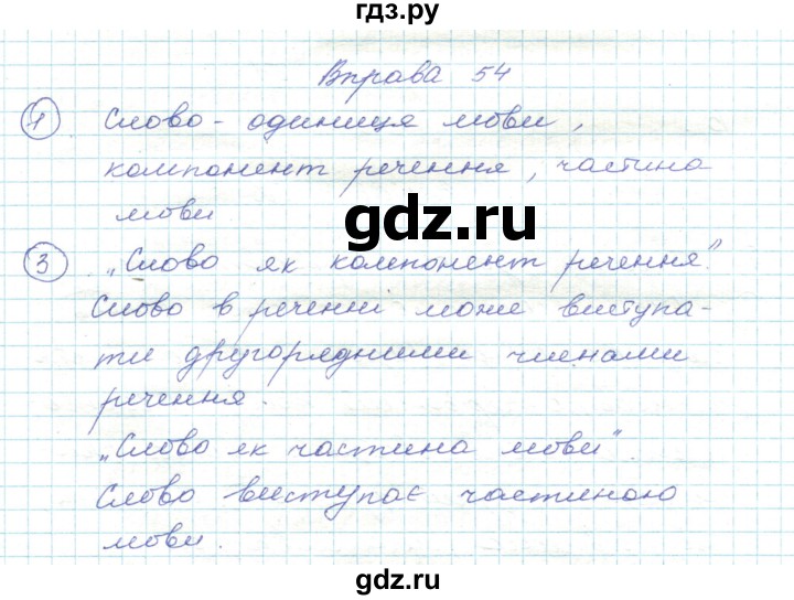 ГДЗ по украинскому языку 5 класс Ермоленко   вправа - 54, Решебник