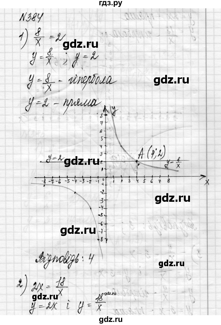 ГДЗ по алгебре 8 класс Истер   вправа - 384, Решебник