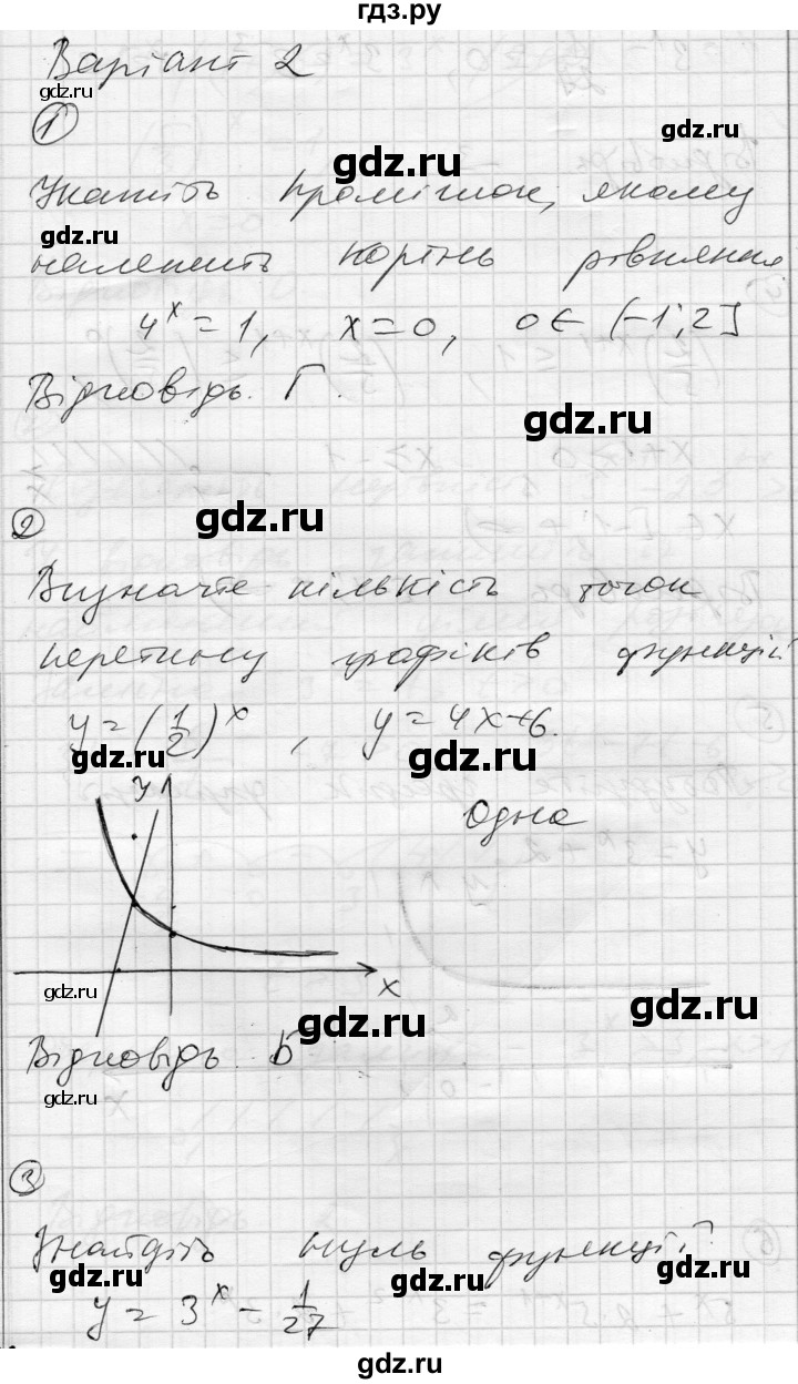 ГДЗ по алгебре 11 класс Зинченко комплексная тетрадь для контроля знаний Уровень стандарта сторінка - 17, Решебник