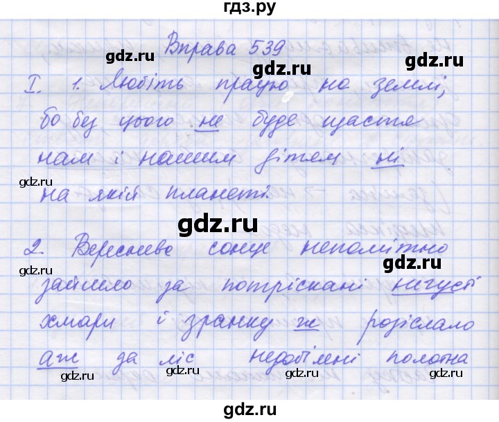 ГДЗ по украинскому языку 7 класс Заболотний   вправа - 539, Решебник
