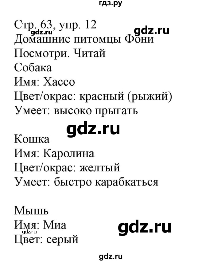 ГДЗ по немецкому языку 3 класс Захарова Wunderkinder Plus Углубленный уровень часть 2. страница - 63, Решебник