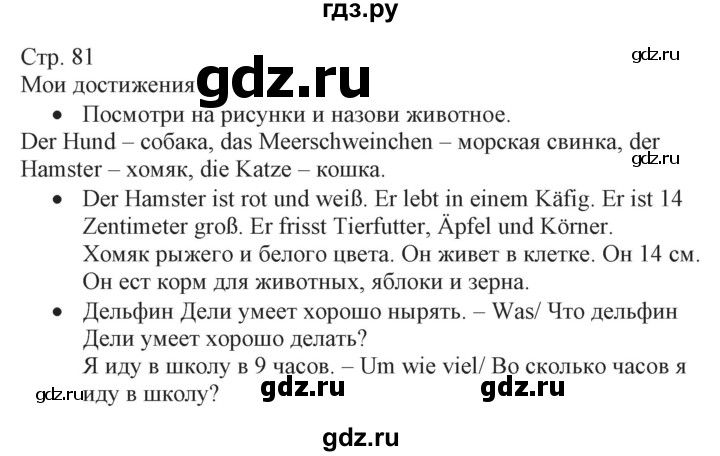 ГДЗ по немецкому языку 3 класс Захарова Wunderkinder Plus Углубленный уровень часть 2. страница - 81, Решебник