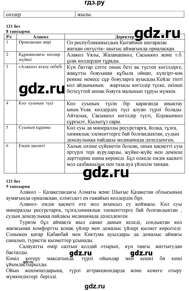 ГДЗ по казахскому языку 6 класс Аринова   страница - 121, Решебник