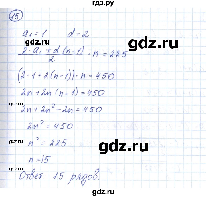ГДЗ по алгебре 9 класс Мерзляк рабочая тетрадь  параграф 23 - 15, Решебник