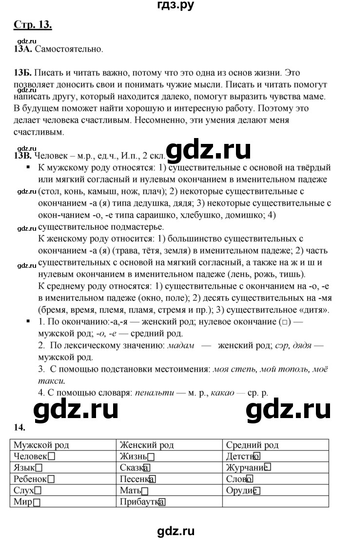 ГДЗ по русскому языку 5 класс Сабитова   часть 1. страница - 13, Решебник