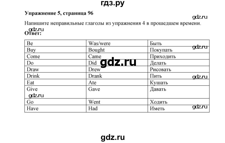 ГДЗ по английскому языку 4 класс Юшина грамматический тренажёр  модуль 7 - 5, Решебник