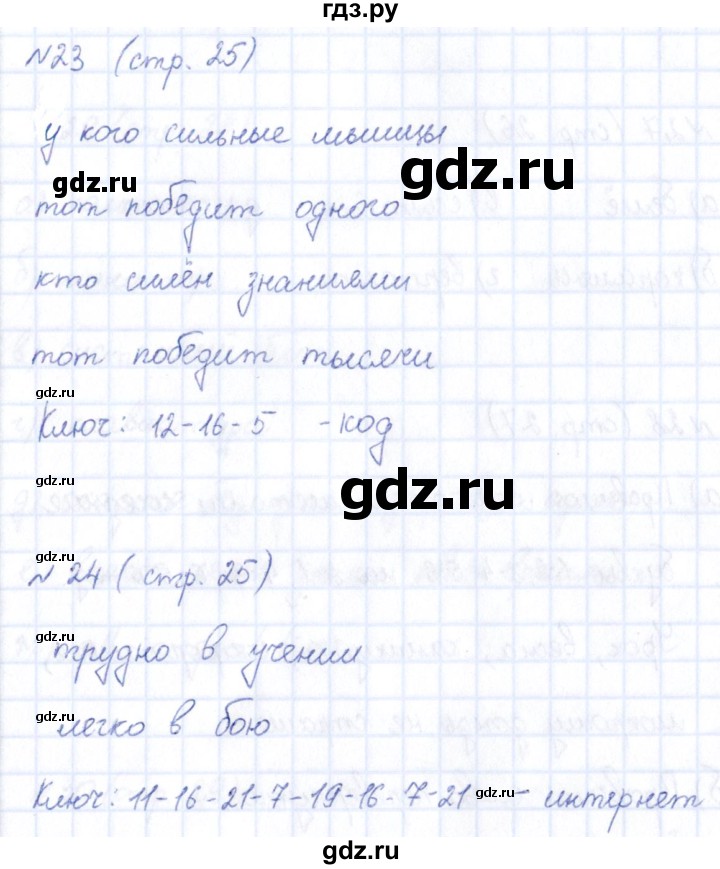 ГДЗ по информатике 5 класс Босова рабочая тетрадь  страница - 25, Решебник