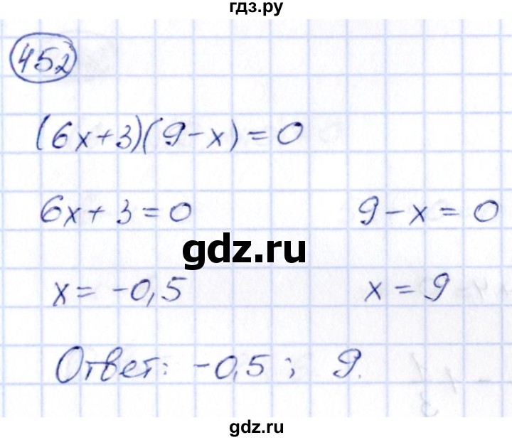 ГДЗ по алгебре 9 класс Кузнецова сборник заданий  задания - 452, Решебник