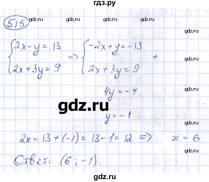 ГДЗ по алгебре 9 класс Кузнецова сборник заданий  задания - 515, Решебник