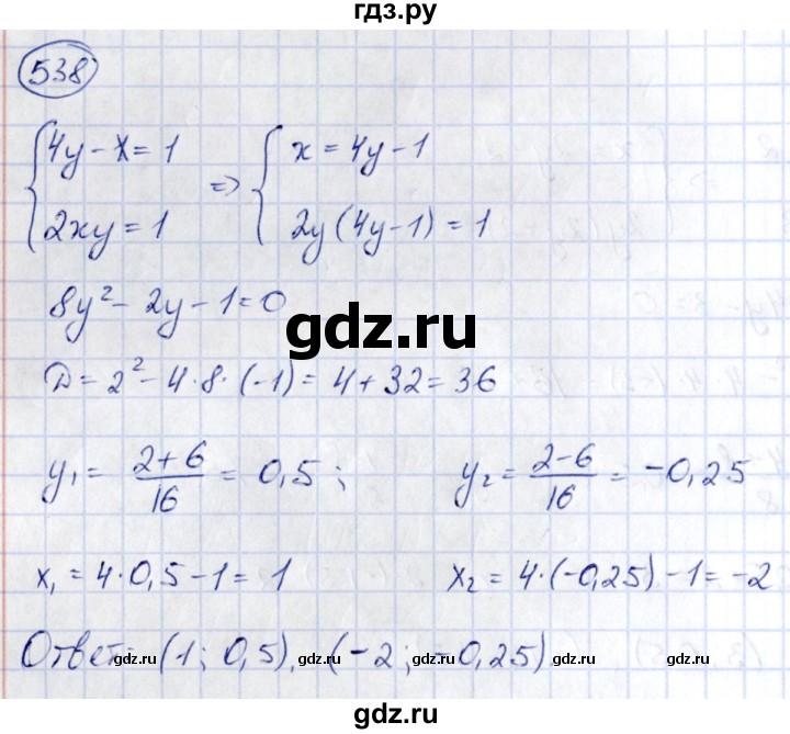ГДЗ по алгебре 9 класс Кузнецова сборник заданий  задания - 538, Решебник
