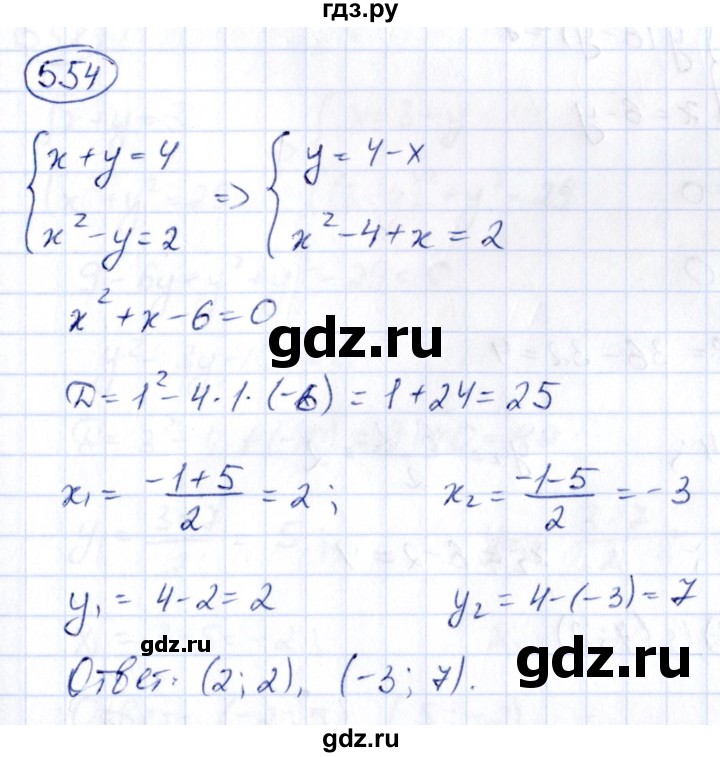 ГДЗ по алгебре 9 класс Кузнецова сборник заданий  задания - 554, Решебник