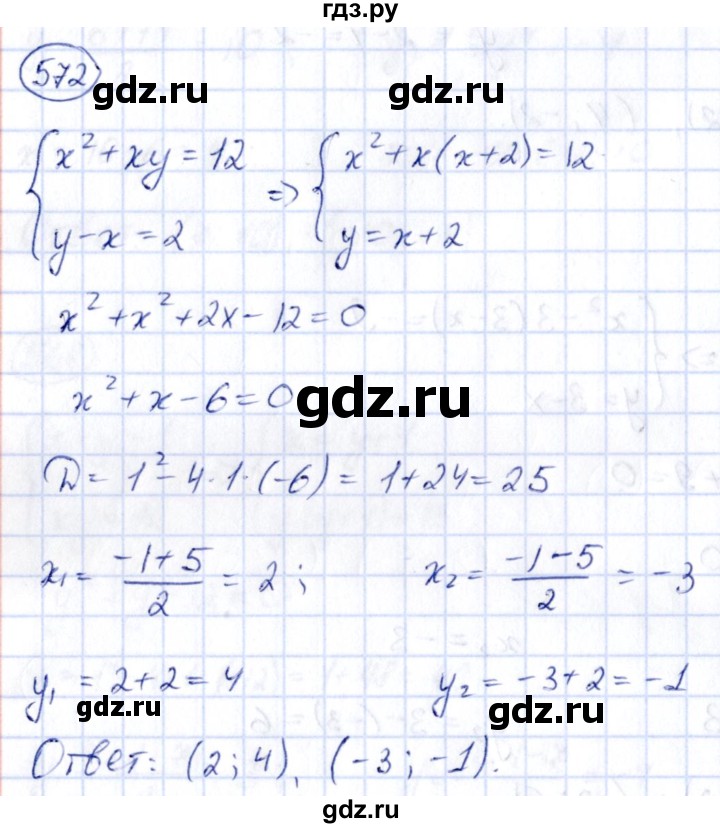 ГДЗ по алгебре 9 класс Кузнецова сборник заданий  задания - 572, Решебник