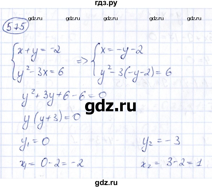 ГДЗ по алгебре 9 класс Кузнецова сборник заданий  задания - 575, Решебник
