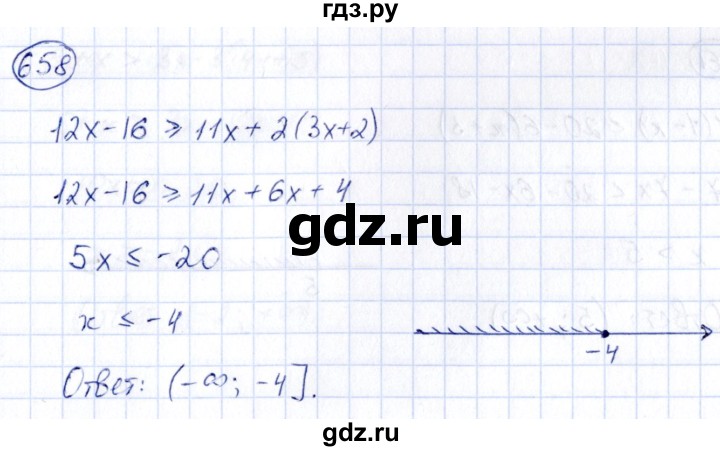 ГДЗ по алгебре 9 класс Кузнецова сборник заданий  задания - 658, Решебник
