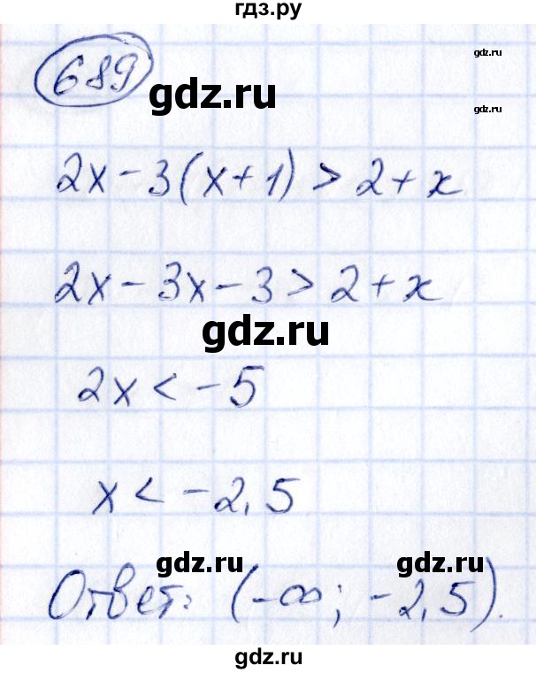 ГДЗ по алгебре 9 класс Кузнецова сборник заданий  задания - 689, Решебник