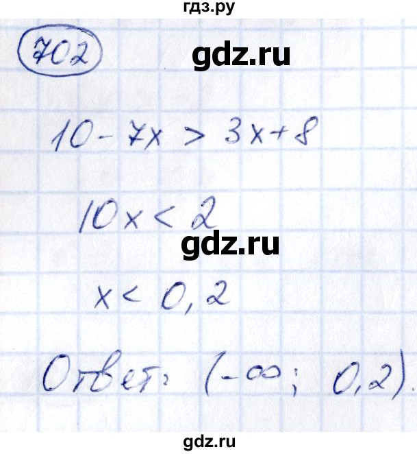 ГДЗ по алгебре 9 класс Кузнецова сборник заданий  задания - 702, Решебник