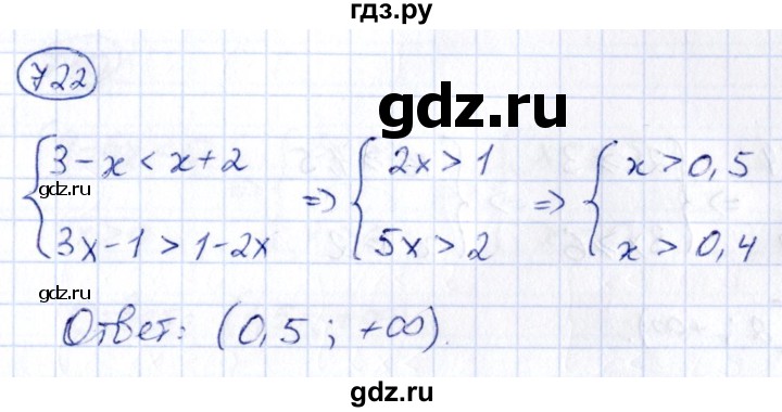 ГДЗ по алгебре 9 класс Кузнецова сборник заданий  задания - 722, Решебник