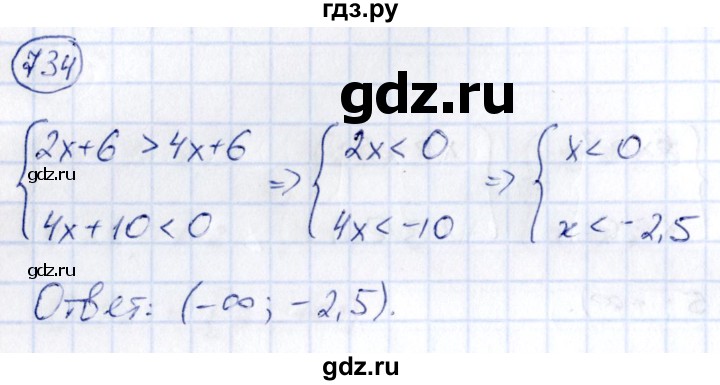 ГДЗ по алгебре 9 класс Кузнецова сборник заданий  задания - 734, Решебник