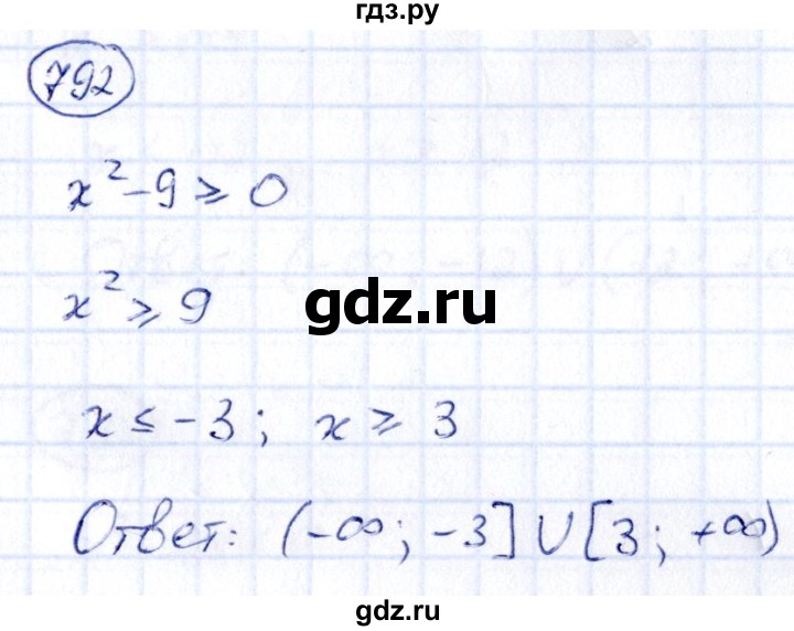 ГДЗ по алгебре 9 класс Кузнецова сборник заданий  задания - 792, Решебник