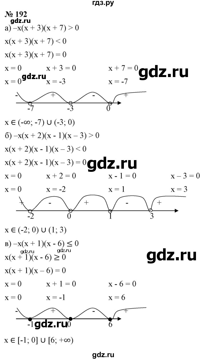 ГДЗ по алгебре 9 класс Бунимович   упражнение - 192, Решебник