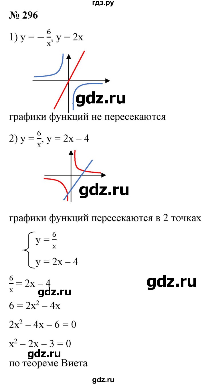 ГДЗ по алгебре 9 класс Бунимович   упражнение - 296, Решебник