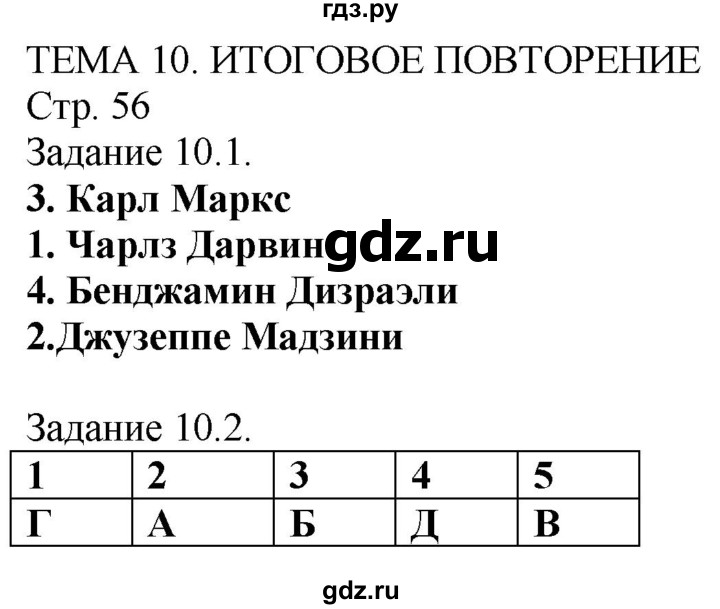 ГДЗ по истории 8 класс Пономарев рабочая тетрадь с комплектом контурных карт  страница - 56, Решебник