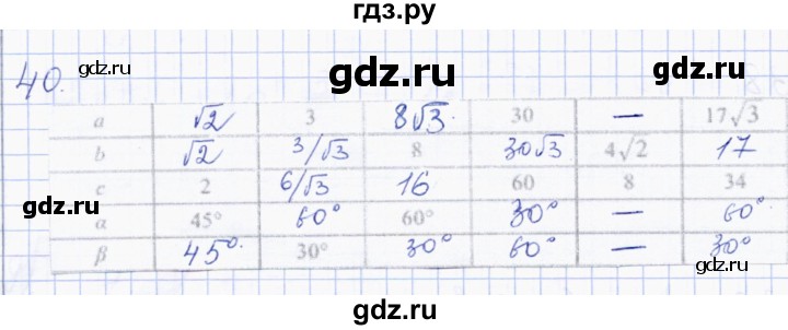 ГДЗ по геометрии 8 класс Солтан   упражнение - 40, Решебник
