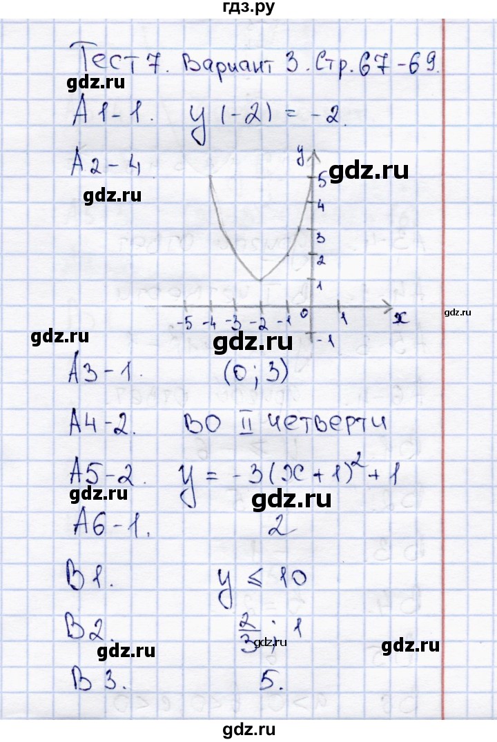 ГДЗ по алгебре 8 класс  Журавлев тесты (к учебнику Никольского)  тест / тест 7 (вариант) - 3, Решебник