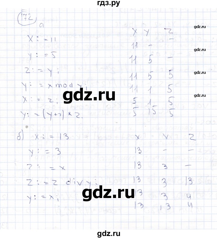 ГДЗ по информатике 8 класс Босова рабочая тетрадь   упражнение - 172, Решебник