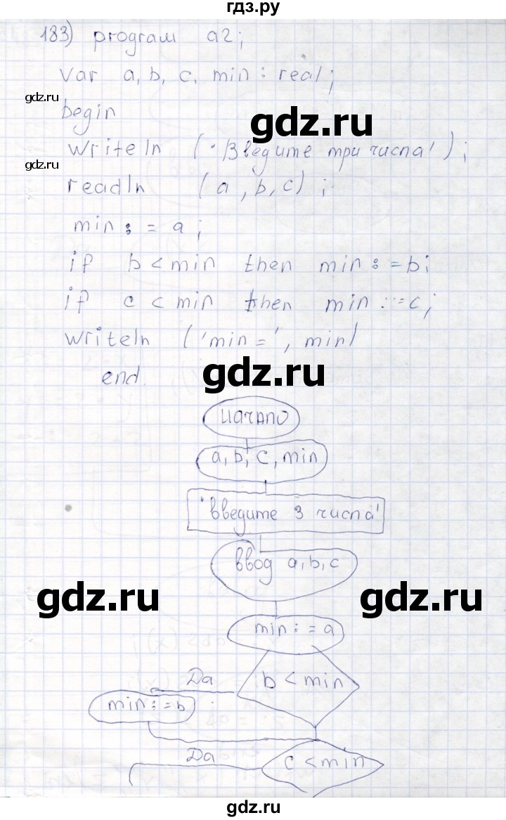 ГДЗ по информатике 8 класс Босова рабочая тетрадь   упражнение - 183, Решебник