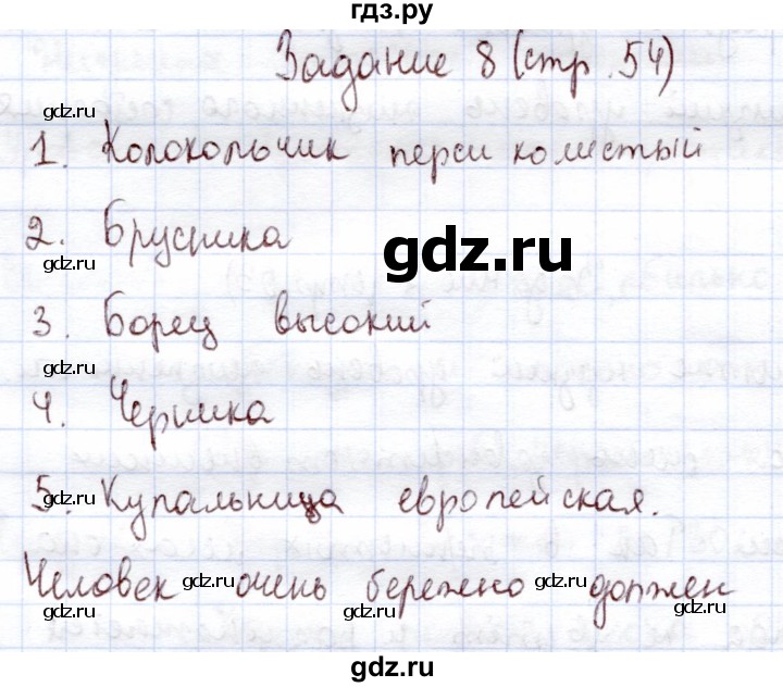 ГДЗ по экологии 6 класс Горская рабочая тетрадь  страница - 54, Решебник