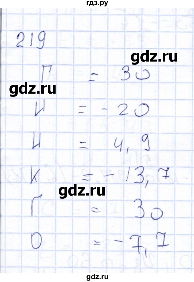 ГДЗ по математике 6 класс Беленкова рабочая тетрадь  упражнение - 219, Решебник