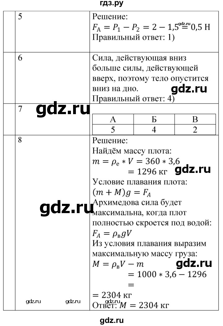 ГДЗ по физике 7 класс  Громцева контрольные и самостоятельные работы  контрольная работа / работа 3 (вариант) - 3, Решебник