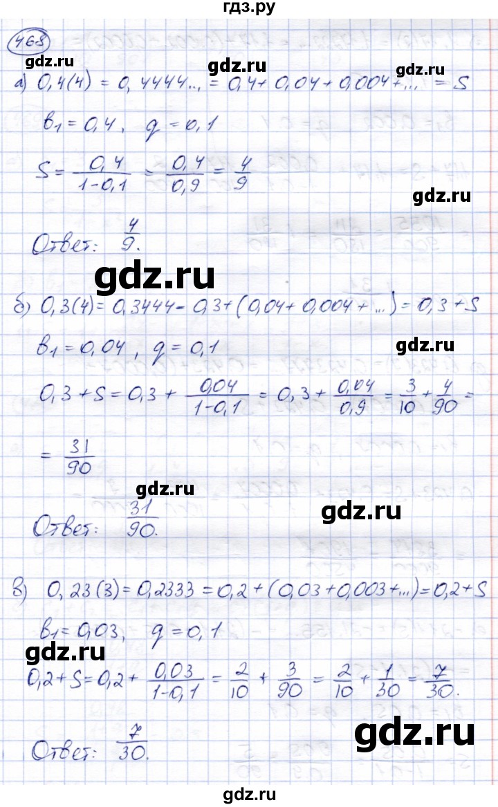 ГДЗ по алгебре 9 класс Солтан   упражнение - 468, Решебник