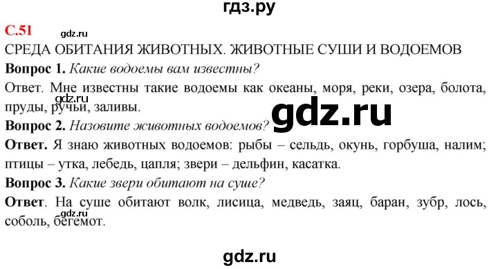ГДЗ по природоведению 6 класс Лифанова Для обучающихся с интеллектуальными нарушениями страница - 51, Решебник
