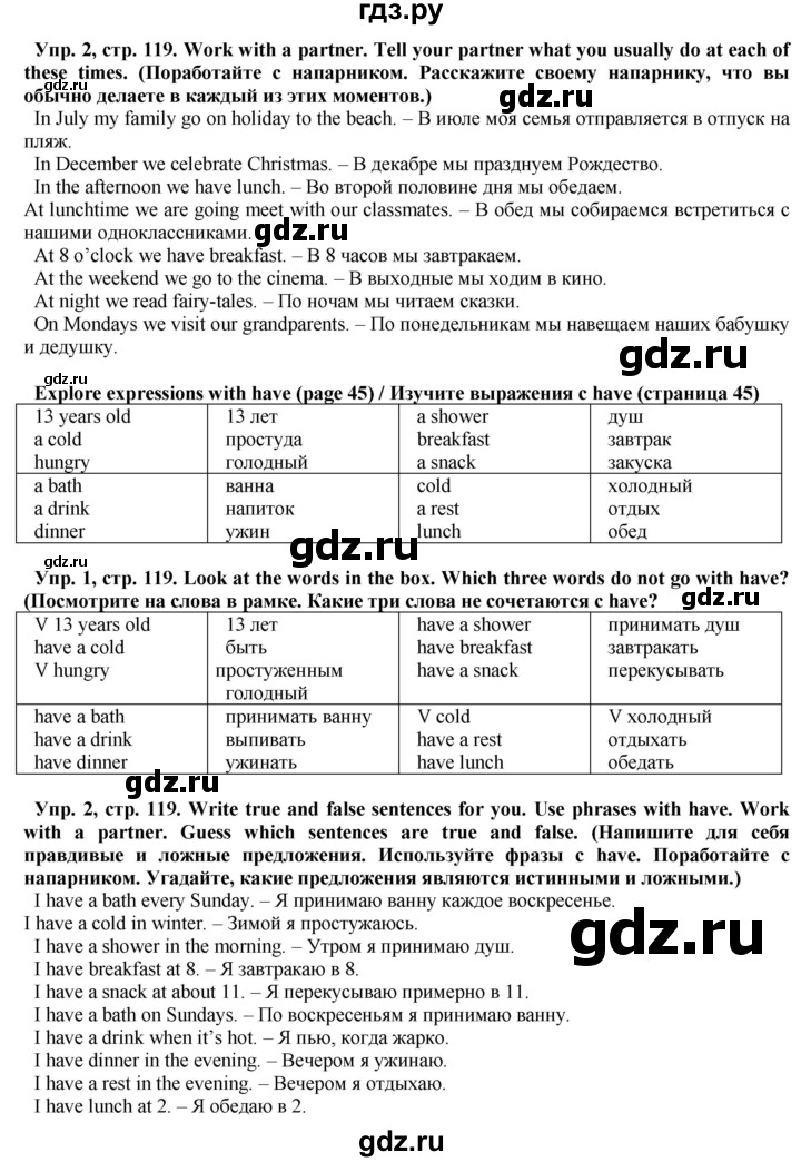 ГДЗ по английскому языку 5 класс Голдштейн   страница - 119, Решебник