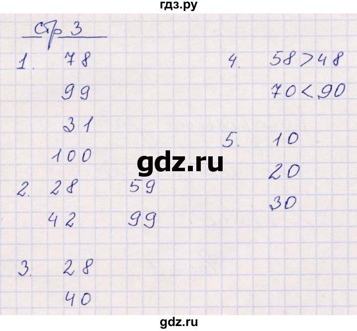 ГДЗ по математике 2 класс Рудницкая контрольные работы  часть 1. страницы - 3, Решебник