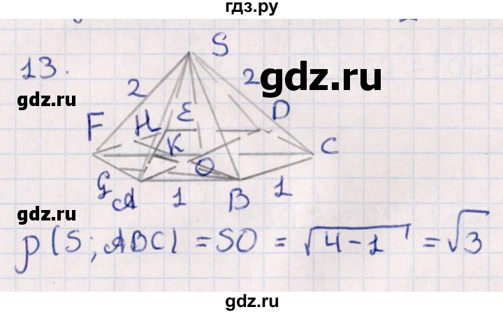ГДЗ по геометрии 10 класс Смирнов  Естественно-математическое направление обобщающее повторение / расстояния / c. расстояние от точки до плоскости - 13, Решебник