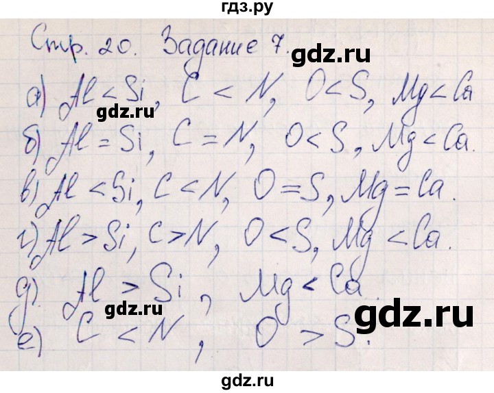 ГДЗ по химии 11 класс Габриелян рабочая тетрадь Базовый уровень страница - 20, Решебник