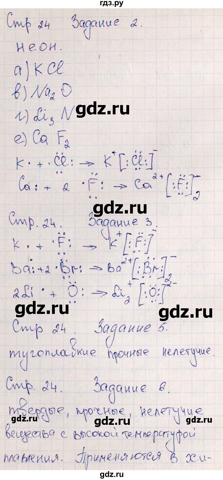 ГДЗ по химии 11 класс Габриелян рабочая тетрадь Базовый уровень страница - 24, Решебник