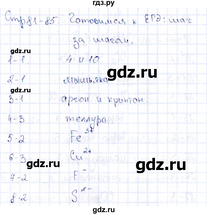 ГДЗ по химии 11 класс Габриелян рабочая тетрадь Базовый уровень страница - 81, Решебник