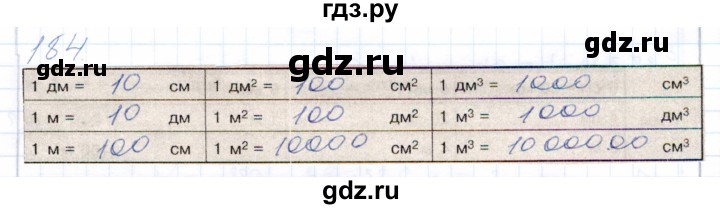 ГДЗ по математике 5 класс Бурмистрова рабочая тетрадь  часть 1 / номер - 184, Решебник